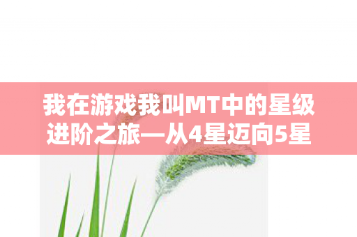 我在游戏我叫MT中的星级进阶之旅—从4星迈向5星 我在游戏我叫MT中的星级进阶之旅—从4星迈向5星