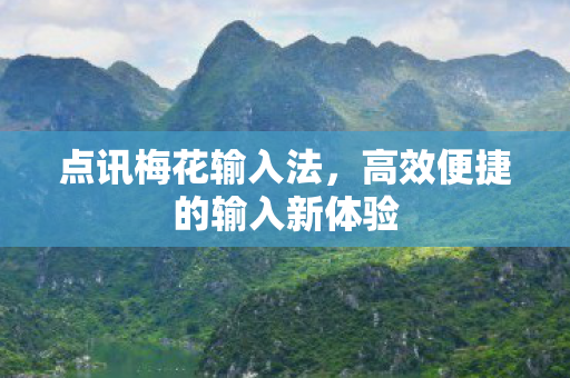 点讯梅花输入法,高效便捷的输入新体验 点讯梅花输入法,高效便捷的输入新体验