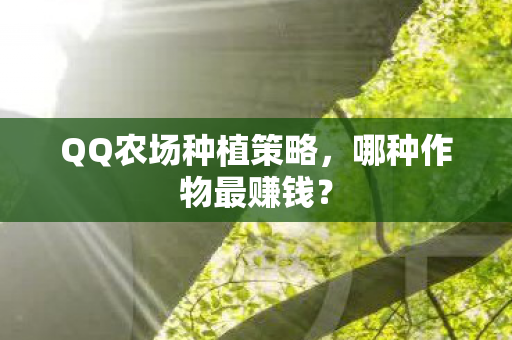 QQ农场种植策略,哪种作物最赚钱? QQ农场种植策略,哪种作物最赚钱?