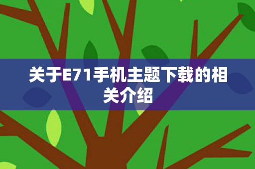 关于E71手机主题下载的相关介绍 关于E71手机主题下载的相关介绍