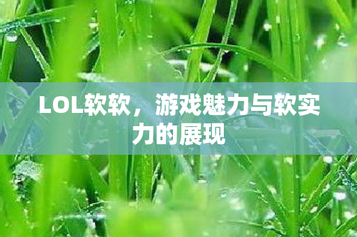 LOL软软,游戏魅力与软实力的展现 LOL软软,游戏魅力与软实力的展现