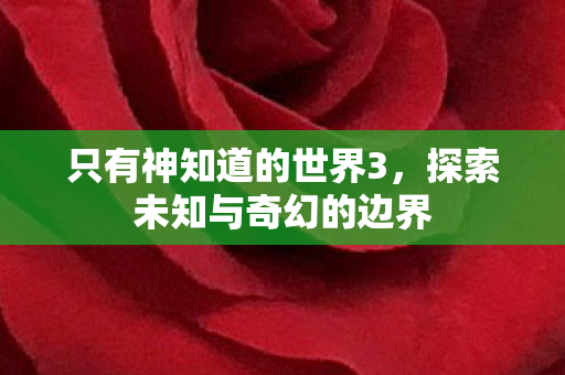 只有神知道的世界3,探索未知与奇幻的边界 只有神知道的世界3,探索未知与奇幻的边界