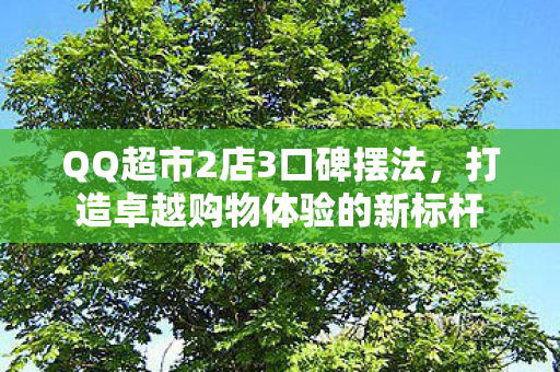 QQ超市2店3口碑摆法，打造卓越购物体验的新标杆