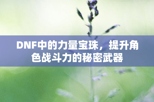 DNF中的力量宝珠，提升角色战斗力的秘密武器