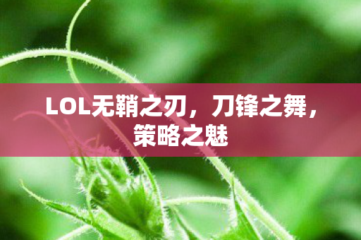 LOL无鞘之刃,刀锋之舞,策略之魅 LOL无鞘之刃,刀锋之舞,策略之魅