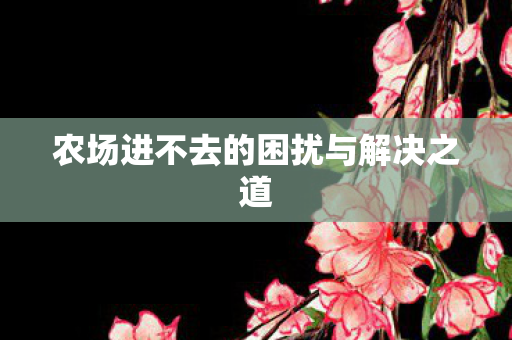 农场进不去的困扰与解决之道