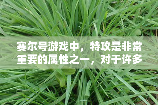赛尔号游戏中,特攻是非常重要的属性之一,对于许多玩家来说,如何提升特攻成为了他们关注的焦点。那么,在赛尔号游戏中,刷什么可以加特攻呢?让我们一起来探讨一下 赛尔号游戏中,特攻是非常重要的属性之一,对于许多玩家来说,如何提升特攻成为了他们关注的焦点。那么,在赛尔号游戏中,刷什么可以加特攻呢?让我们一起来探讨一下