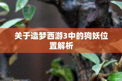 关于造梦西游3中的狗妖位置解析 关于造梦西游3中的狗妖位置解析