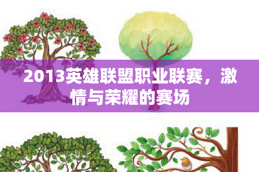 2013英雄联盟职业联赛，激情与荣耀的赛场