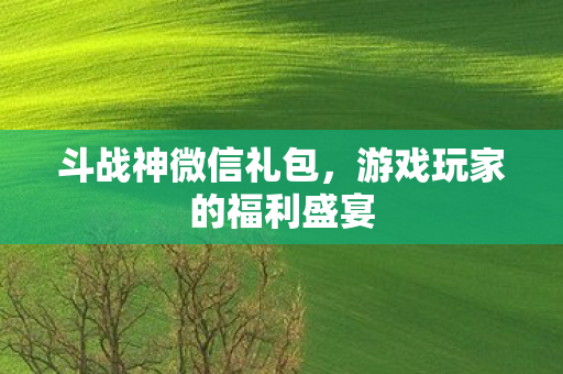 斗战神微信礼包,游戏玩家的福利盛宴 斗战神微信礼包,游戏玩家的福利盛宴