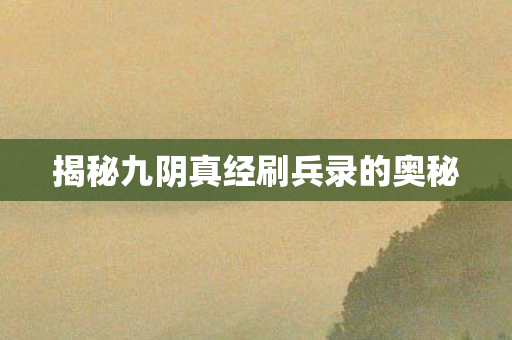 揭秘九阴真经刷兵录的奥秘