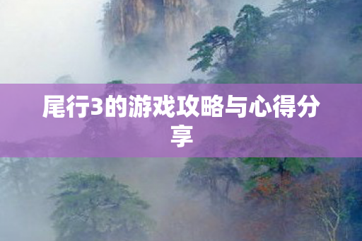 尾行3的游戏攻略与心得分享 尾行3的游戏攻略与心得分享