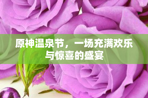 原神温泉节,一场充满欢乐与惊喜的盛宴 原神温泉节,一场充满欢乐与惊喜的盛宴