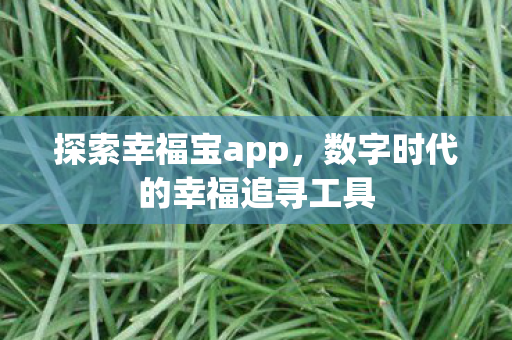 探索幸福宝app,数字时代的幸福追寻工具 探索幸福宝app,数字时代的幸福追寻工具