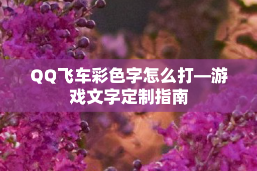 QQ飞车彩色字怎么打—游戏文字定制指南 QQ飞车彩色字怎么打—游戏文字定制指南