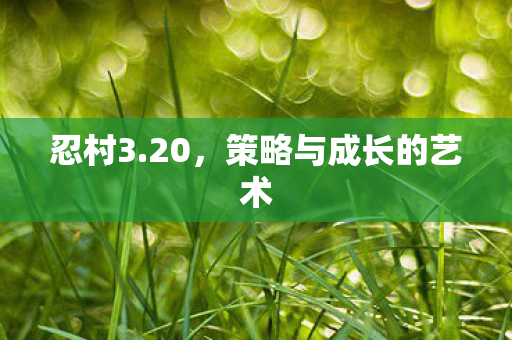 忍村3.20,策略与成长的艺术 忍村3.20,策略与成长的艺术