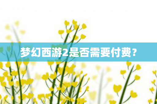 梦幻西游2是否需要付费? 梦幻西游2是否需要付费?