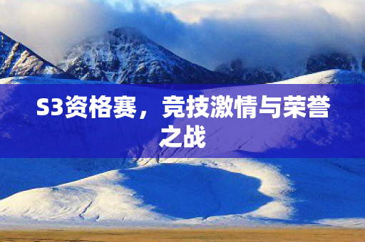 S3资格赛,竞技激情与荣誉之战 S3资格赛,竞技激情与荣誉之战