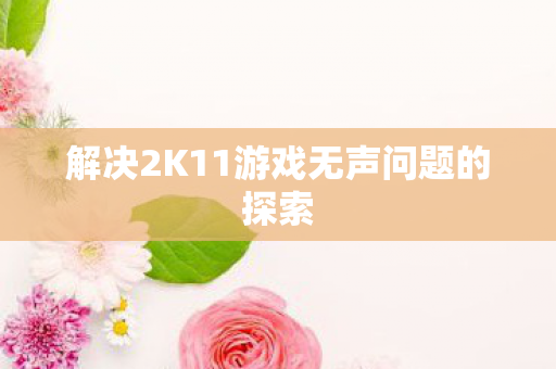 解决2K11游戏无声问题的探索 解决2K11游戏无声问题的探索