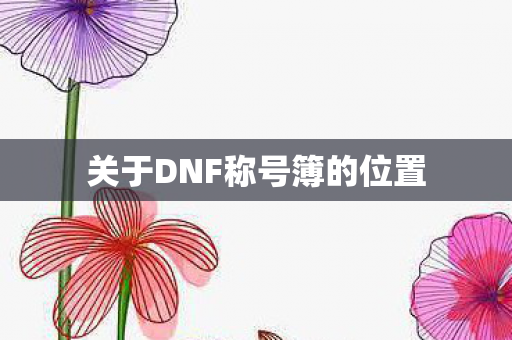关于DNF称号簿的位置