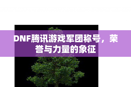 DNF腾讯游戏军团称号，荣誉与力量的象征