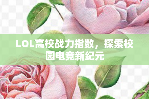LOL高校战力指数,探索校园电竞新纪元 LOL高校战力指数,探索校园电竞新纪元