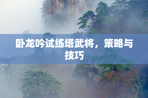卧龙吟试练塔武将,策略与技巧 卧龙吟试练塔武将,策略与技巧