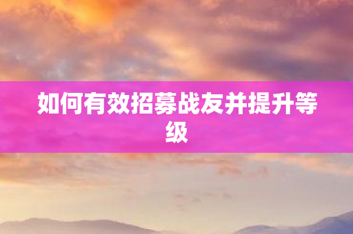 如何有效招募战友并提升等级