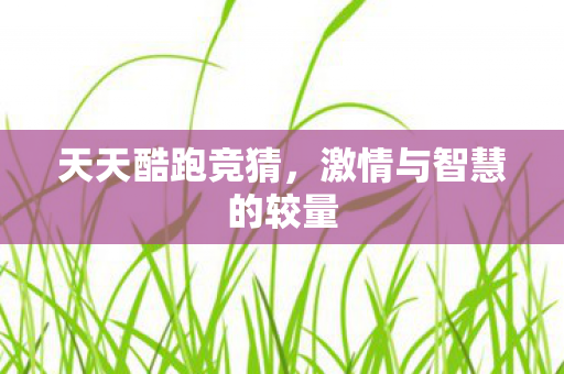 天天酷跑竞猜,激情与智慧的较量 天天酷跑竞猜,激情与智慧的较量