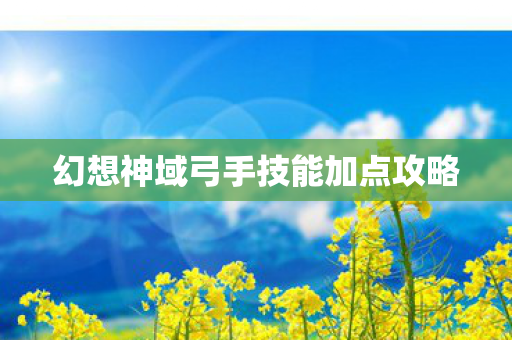 幻想神域弓手技能加点攻略