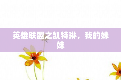 英雄联盟之凯特琳,我的妹妹 英雄联盟之凯特琳,我的妹妹