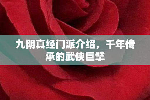 九阴真经门派介绍,千年传承的武侠巨擘 九阴真经门派介绍,千年传承的武侠巨擘
