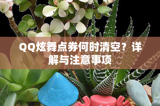 QQ炫舞点券何时清空?详解与注意事项 QQ炫舞点券何时清空?详解与注意事项