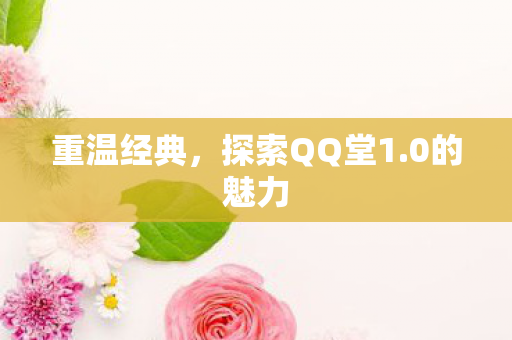 重温经典，探索QQ堂1.0的魅力