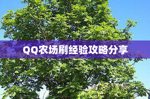 QQ农场刷经验攻略分享 QQ农场刷经验攻略分享