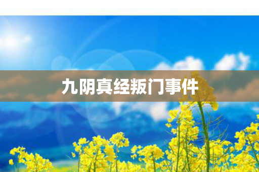 九阴真经叛门事件 九阴真经叛门事件
