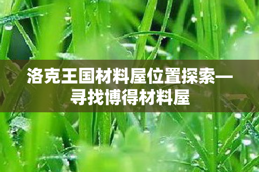 洛克王国材料屋位置探索—寻找博得材料屋