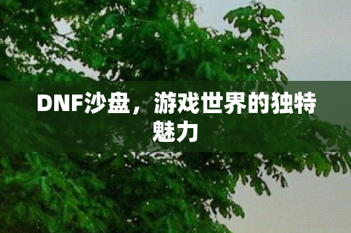 DNF沙盘，游戏世界的独特魅力