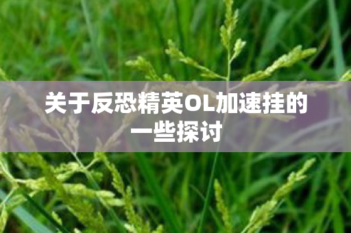 关于反恐精英OL加速挂的一些探讨