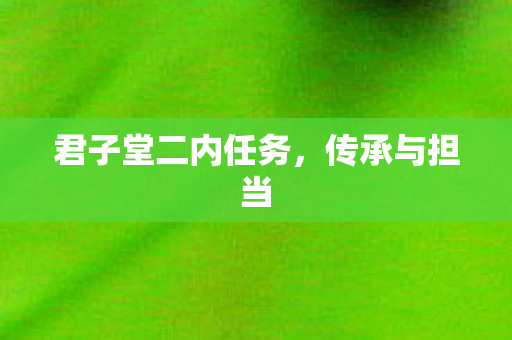 君子堂二内任务,传承与担当 君子堂二内任务,传承与担当