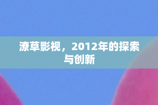 潦草影视,2012年的探索与创新 潦草影视,2012年的探索与创新