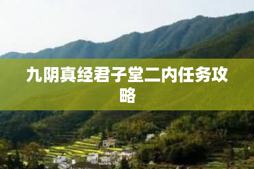 九阴真经君子堂二内任务攻略 九阴真经君子堂二内任务攻略