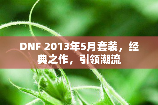 DNF 2013年5月套装,经典之作,引领潮流 DNF 2013年5月套装,经典之作,引领潮流