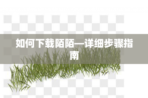 如何下载陌陌—详细步骤指南 如何下载陌陌—详细步骤指南