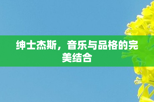 绅士杰斯,音乐与品格的完美结合 绅士杰斯,音乐与品格的完美结合