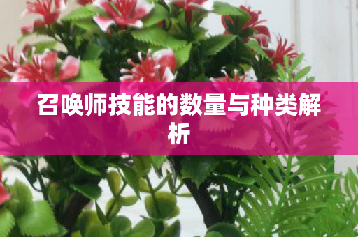召唤师技能的数量与种类解析
