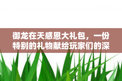 御龙在天感恩大礼包,一份特别的礼物献给玩家们的深情回馈 御龙在天感恩大礼包,一份特别的礼物献给玩家们的深情回馈