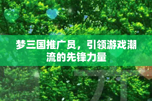 梦三国推广员,引领游戏潮流的先锋力量 梦三国推广员,引领游戏潮流的先锋力量