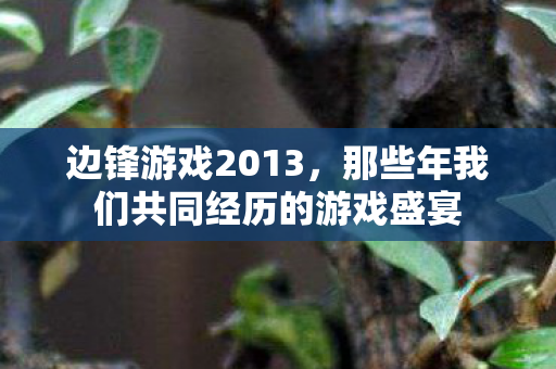 边锋游戏2013,那些年我们共同经历的游戏盛宴 边锋游戏2013,那些年我们共同经历的游戏盛宴
