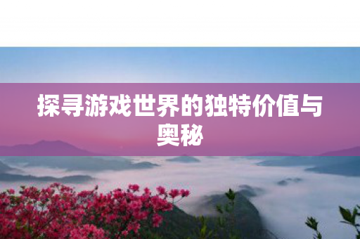 探寻游戏世界的独特价值与奥秘 探寻游戏世界的独特价值与奥秘